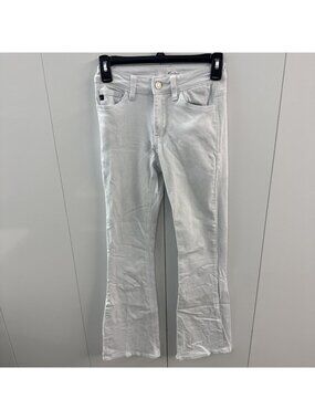 Kancan Womens Flare Jeans  3/25 White Stretch Distressed Coastal Cowgirl